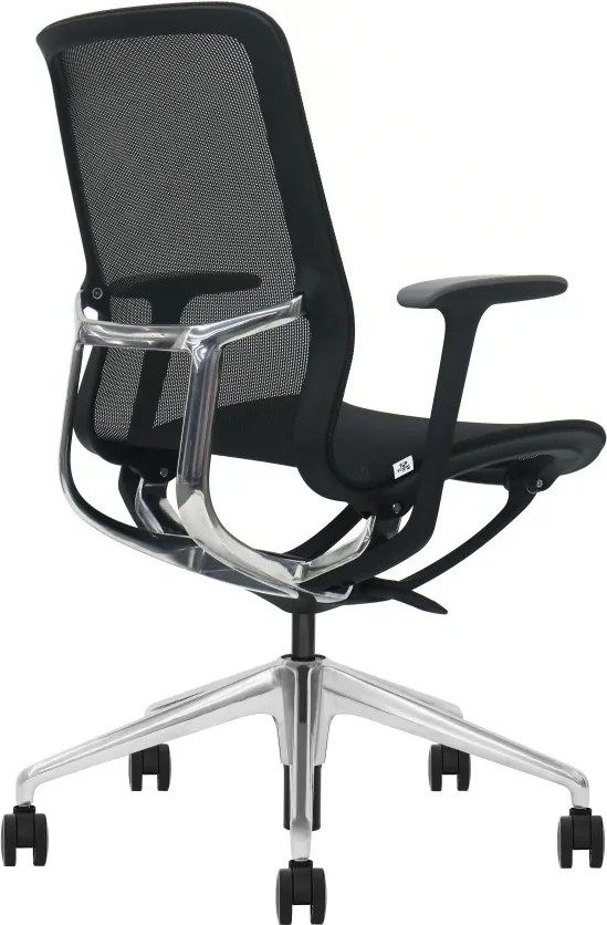 EMILY BLACK – Scaun ergonomic premium, Mesh respirabil 4D, înclinare cu blocare, înălțime reglabila, cadru din nylon, bază din aluminiu, Negru