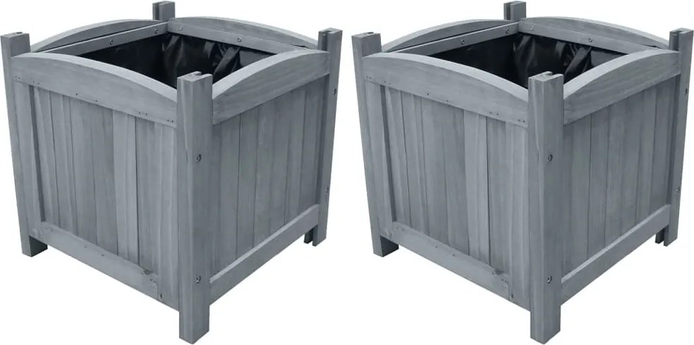 vidaXL Straturi înălțate grădină 2 buc. 30x30x30 cm lemn masiv de brad