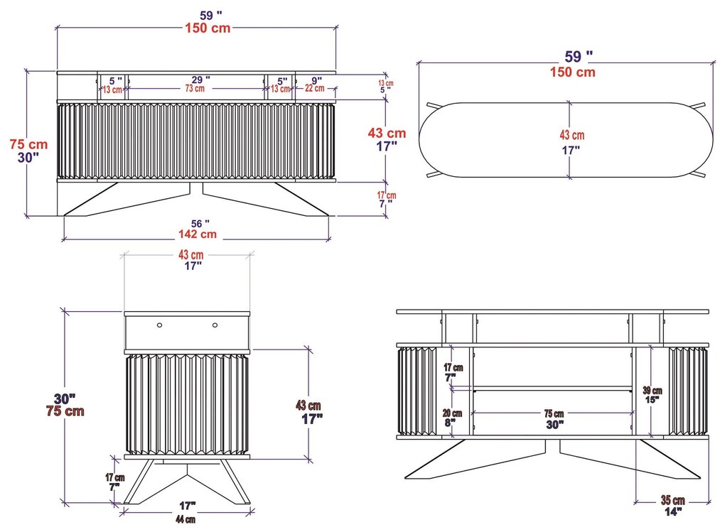 Consolă Stor - Oak, White