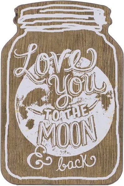 Moon Decoratiune perete, Lemn, Bej