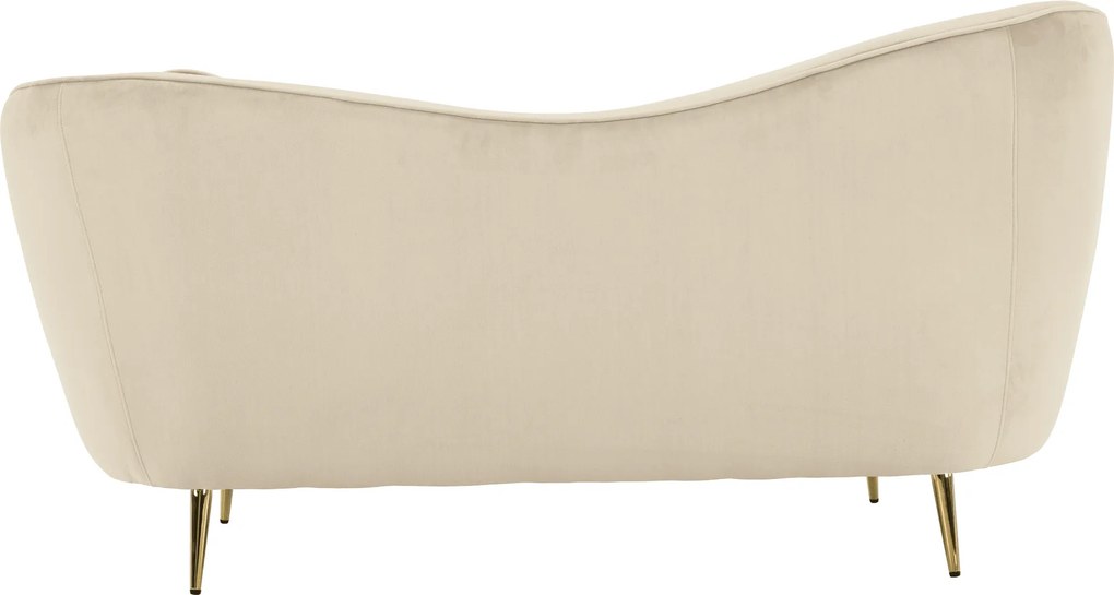 Canapea cu 2 locuri de design, ţesătură Velvet bej/gold crom auriu, EZIO TYP 2