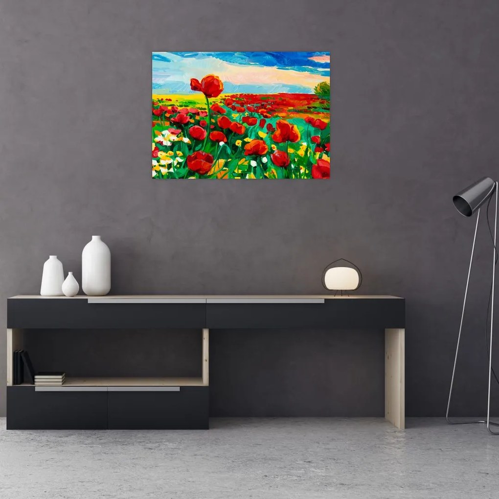 Tablou - Câmp cu maci (70x50 cm)