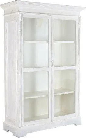 Vitrina din lemn de mango, finisaj alb antichizat, "Blanco "