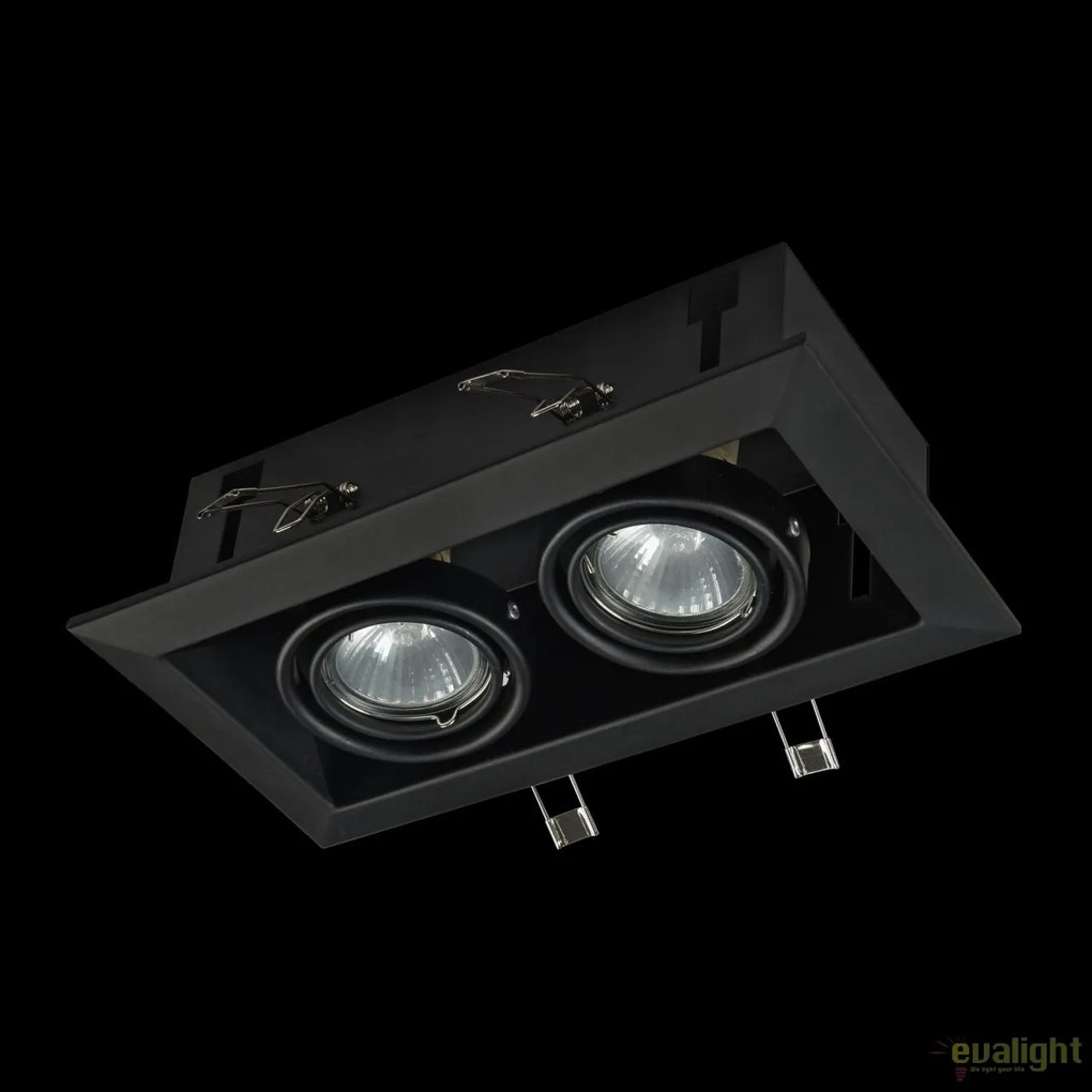 Plafoniera incastrabila cu doua spoturi Metal, negru MYDL008-2-02-B