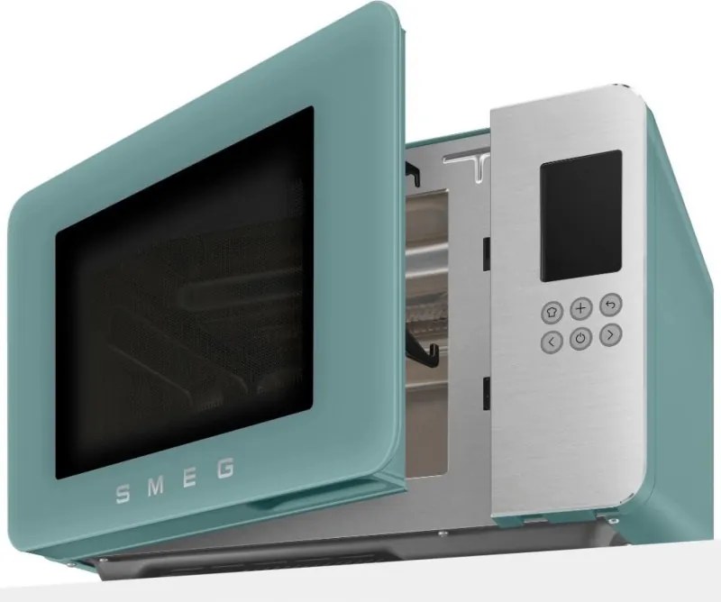 Cuptor cu microunde cu gratar 4in1 SMEG Collezione MOC01EGMEU, 1900 W, 29 l, 18 programe, Inchidere lina, Semnal sonor, Ecran LCD, Verde