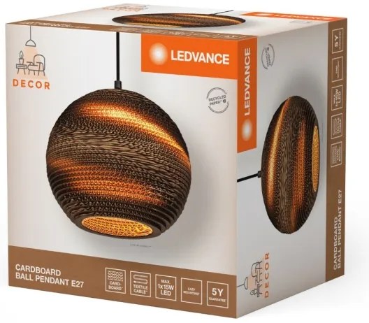 Lustră pe cablu Ledvance DECOR CARDBOARD 1xE27/15W/230V d. 26 cm
