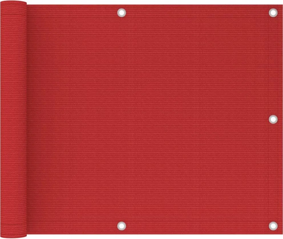 vidaXL Paravan de balcon, roșu, 75x300 cm, HDPE
