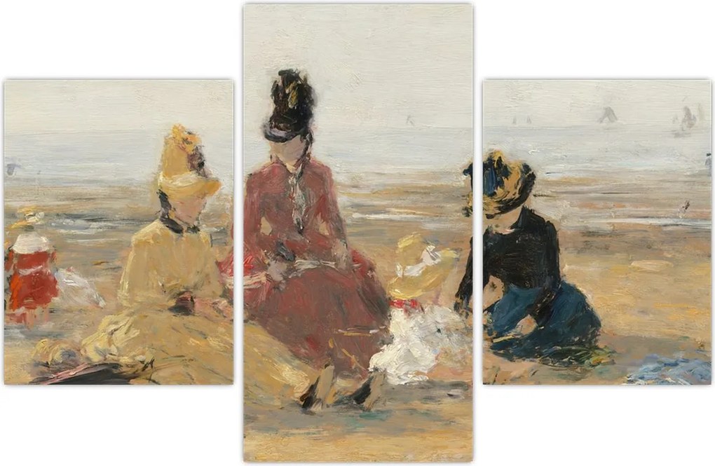 Tablou - Eugène Boudin, On the Beach, Trouville, reproducere (90x60 cm)