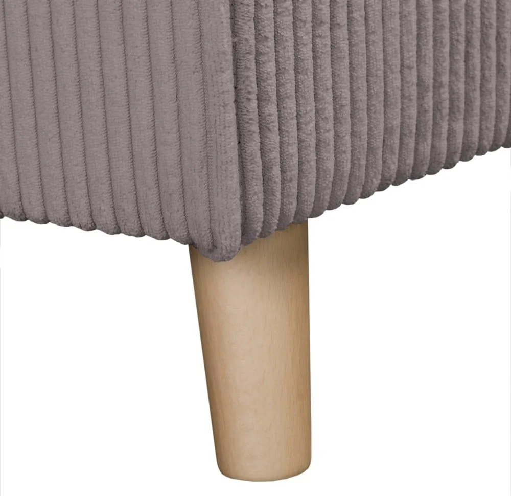 Taburet gri cu tapițerie din catifea reiată Ariella – Ropez