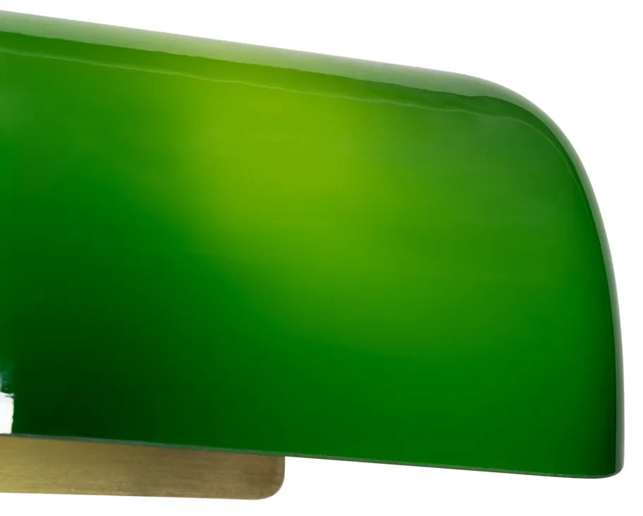 Aplică clasică de perete din alamă cu sticlă verde - Banker
