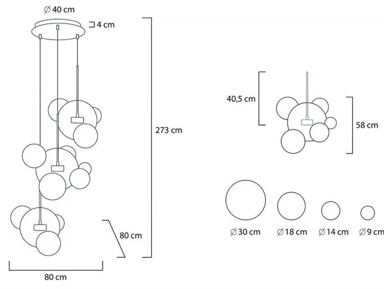 Lustra cu 3 pendule LED design modern Boliccine