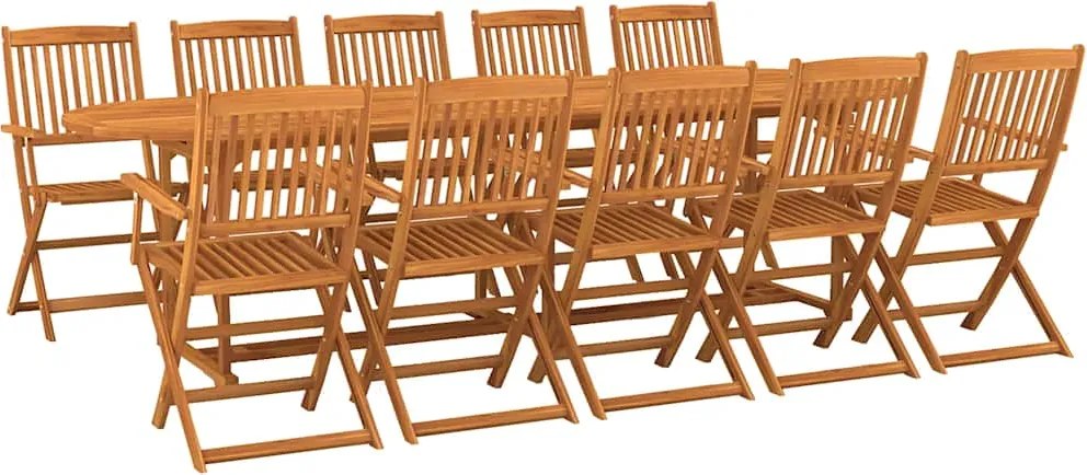 vidaXL Set mobilier de grădină 11 piese 280x90x75cm, lemn masiv acacia