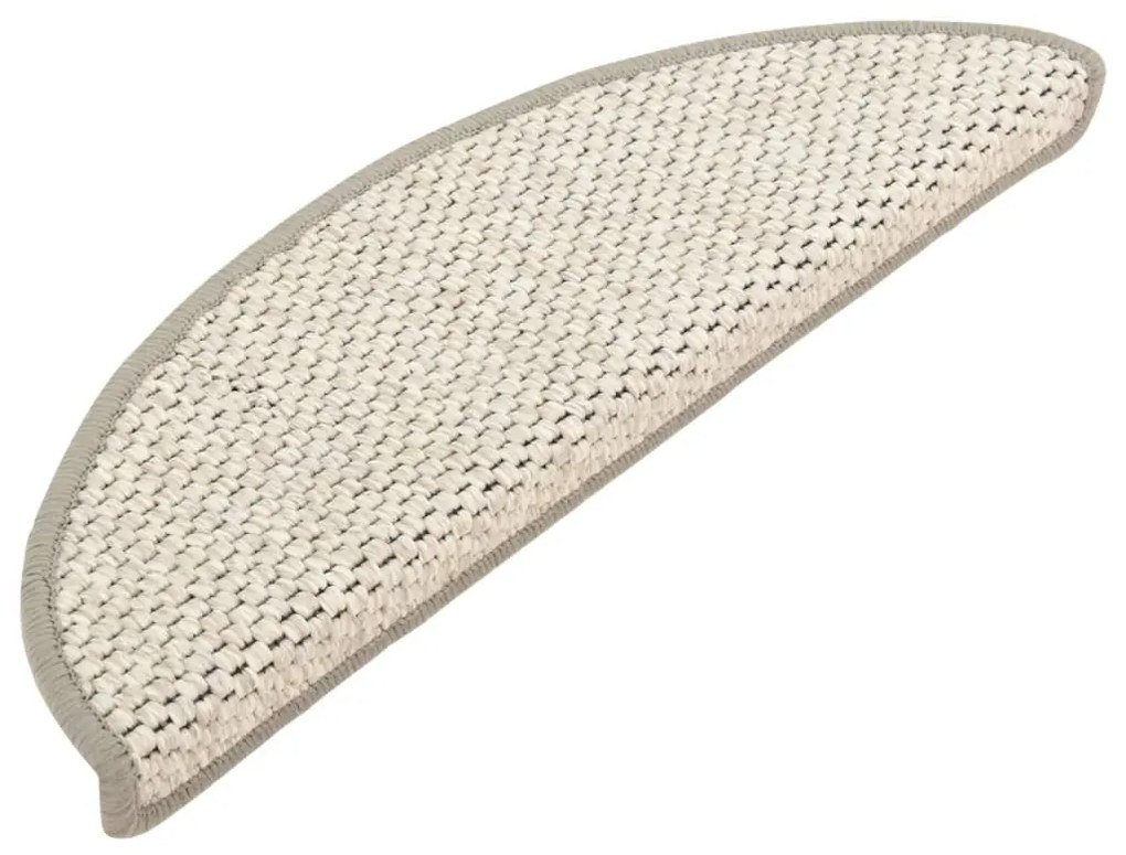 Covorase scari autoadezive aspect sisal, 15 buc., bej, 56x20cm 15, Bej, 56 x 20 cm