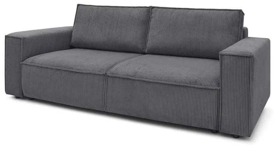 Canapea extensibilă din reiat Bobochic Paris Nihad, 245 cm, gri închis