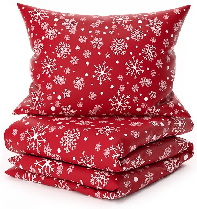 Lenjerie de pat din microplus SNOWFALL rosu Dimensiune lenjerie de pat: 2 buc 70 x 90 cm | 200 x 220 cm