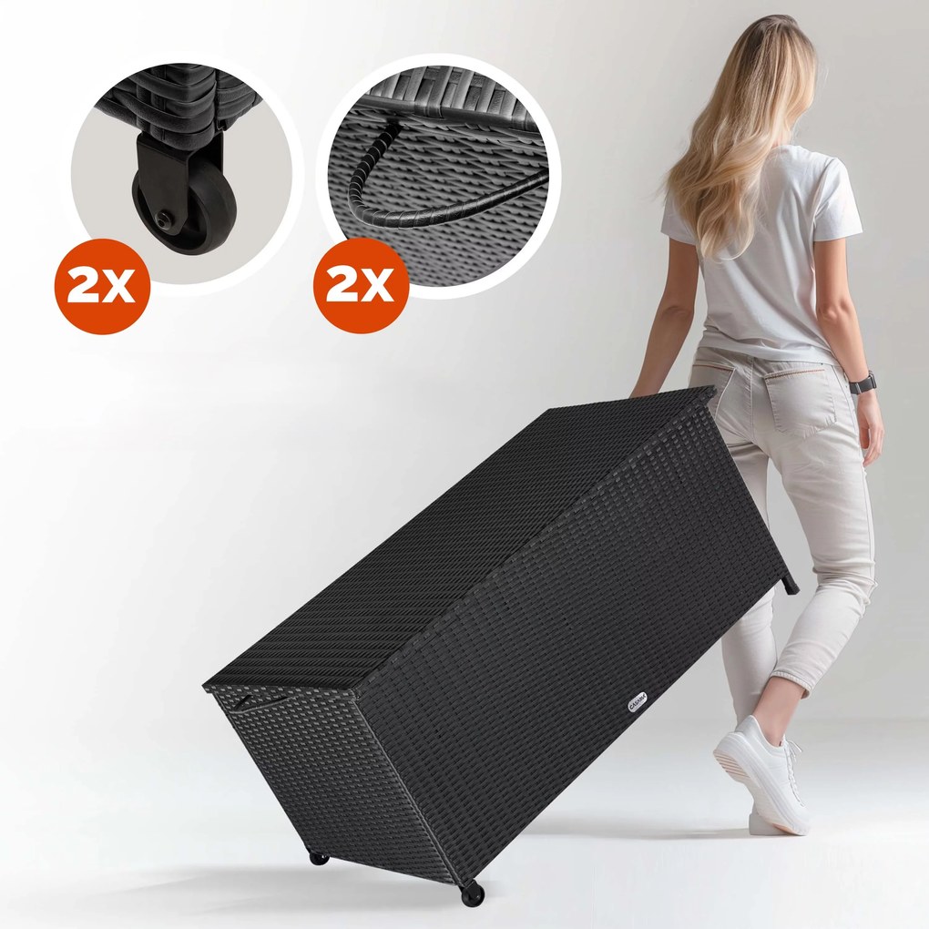 Deuba Cutie depozitare 122cm x 56cm x 61cm - cu roti negre