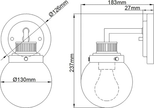 Quintiesse QN-POPPY1-PC-BATH - aplică de perete pentru baie POPPY, 1xE27/60W/230V, IP44, crom lucios