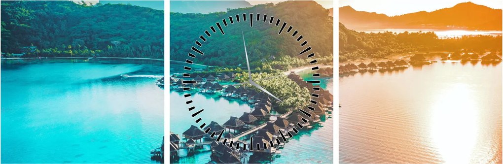 Tablou - Bora Bora (cu ceas) (90x30 cm)