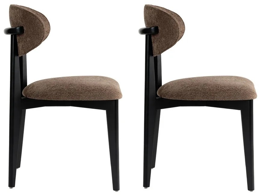 Set de scaune de sufragerie Lionte Brown andBlack, 2 buc.
