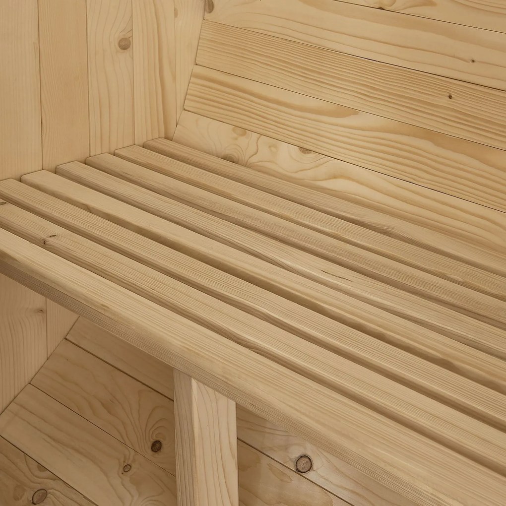 Vonkajšia sudová sauna Spitzbergen M dĺžka 120 cm priemer 190 cm (3,6 kW)