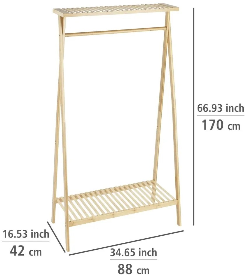 Suport pentru haine în culoare naturală din bambus Lanai – Wenko
