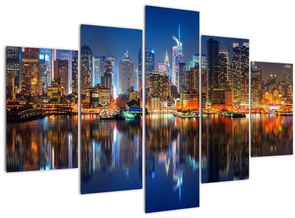 Tablou cu Manhattan noaptea (150x105 cm)