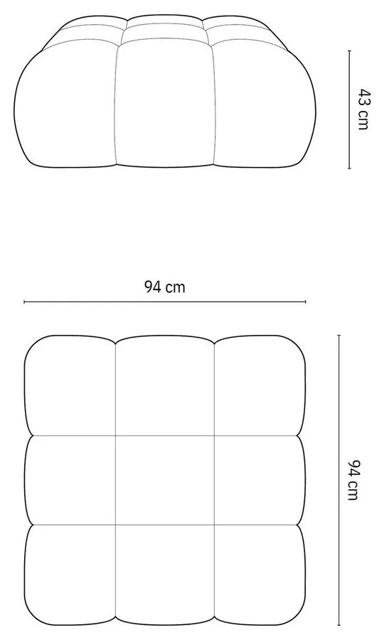 Taburet modular portocaliu cu tapițerie din țesătură bouclé Bellis – Micadoni Home