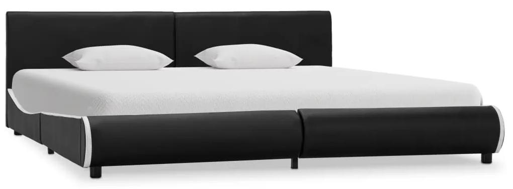 285001 vidaXL Cadru de pat, negru, 180 x 200 cm, piele ecologică