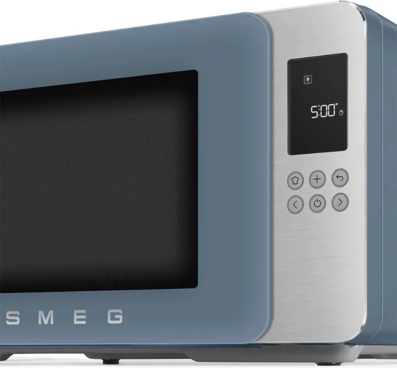 Cuptor cu microunde cu gratar 4in1 SMEG Collezione MOC01SBMEU, 1900 W, 29 l, 18 programe, Inchidere lenta, Semnal sonor, Ecran LCD, Albastru