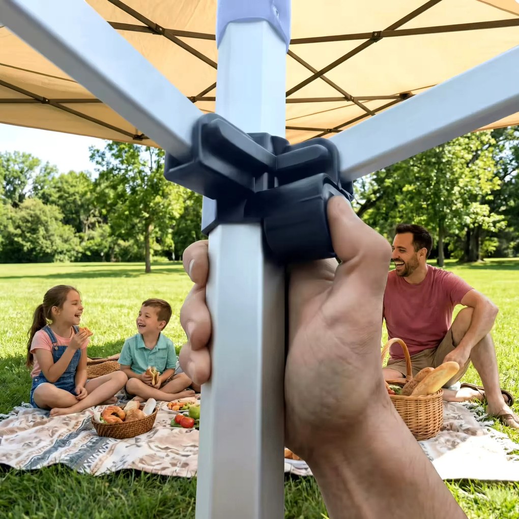 Cort tip foarfecă 2×3 m din aluminiu fără pereți | Montare rapidă și cadru ușor, rezistent - fara 3 pereti - Roșu