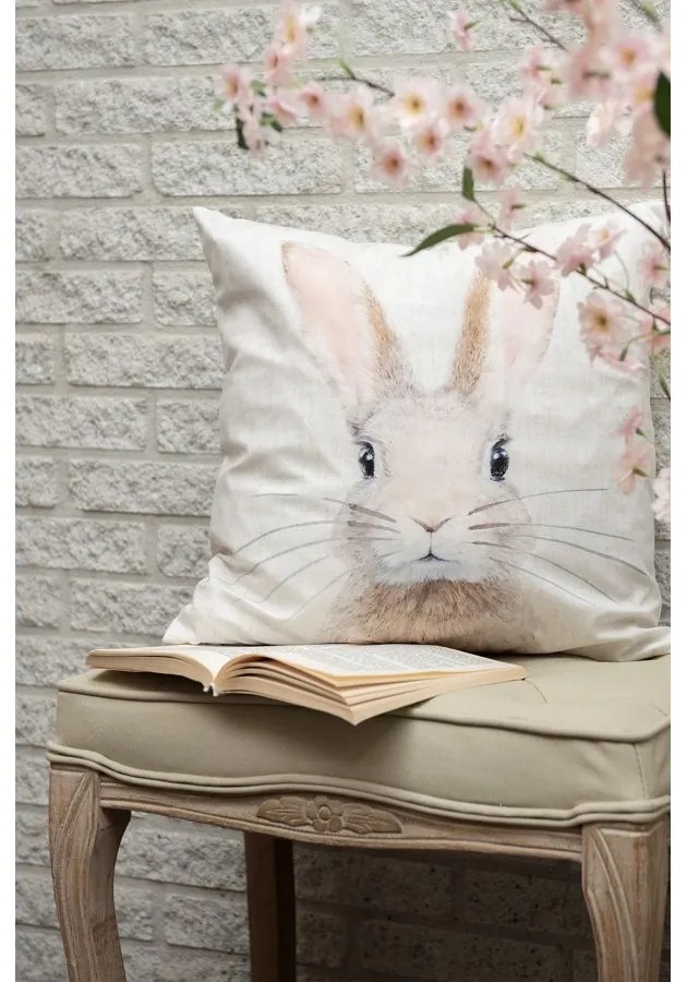 Bancheta shabby chic cu brate laterale, bej, stofa
