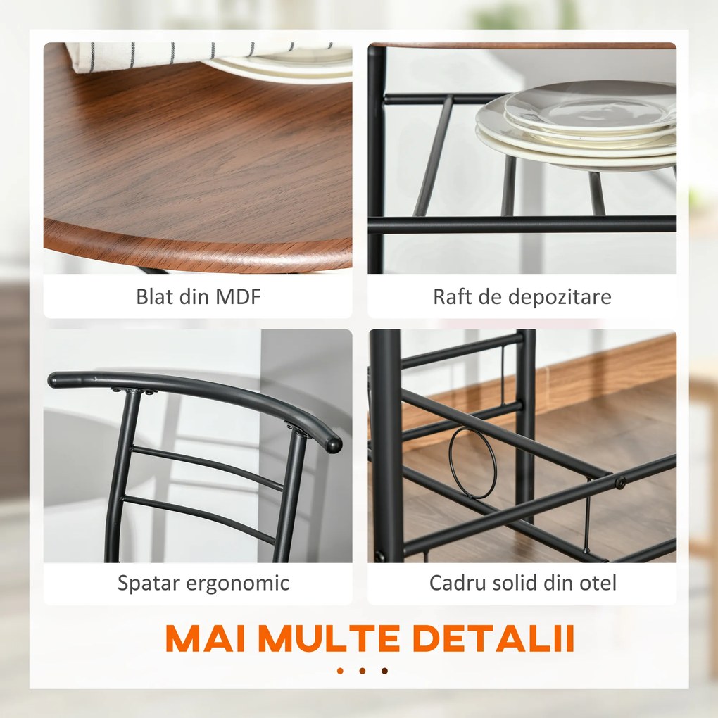 Set de masa cu scaune HOMCOM, mobilier pentru bucatarie | Aosom Romania