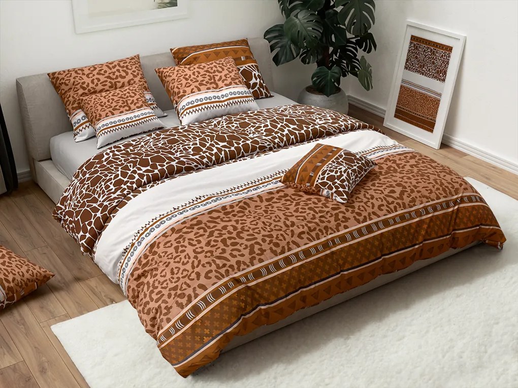 Lenjerie de pat din bumbac Renforce EBONY maro Dimensiune lenjerie de pat: 2 buc 80 x 80 cm | 200 x 220 cm