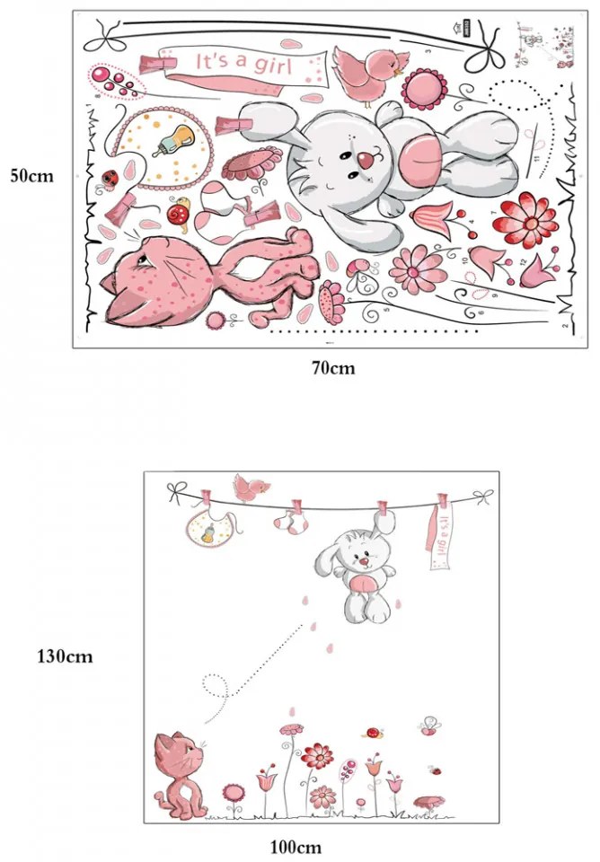 Sticker perete Pink Bunny