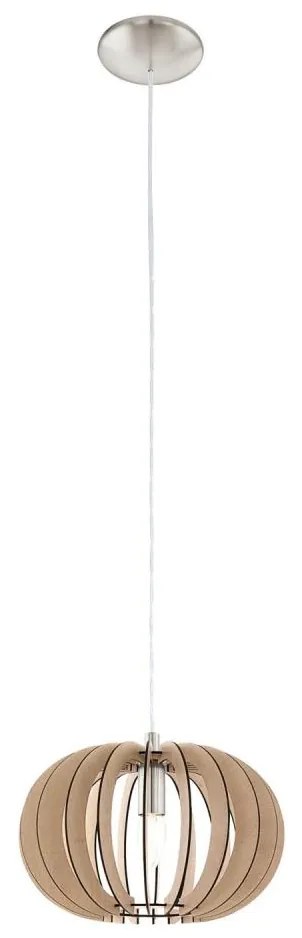 Eglo 95038 - Pendul pe cablu STELLATO 1xE27/60W/230V Ø 30 cm bej