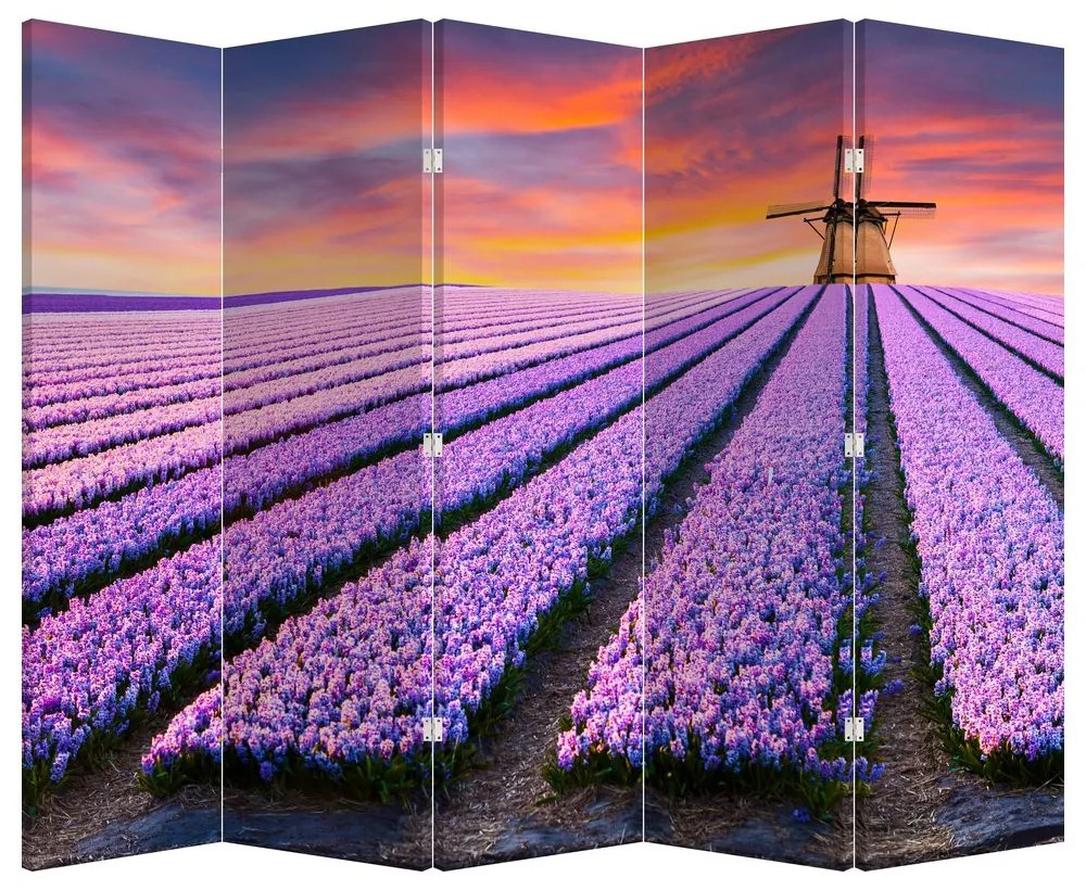 Paravan - Ferma cu flori (210x170 cm)