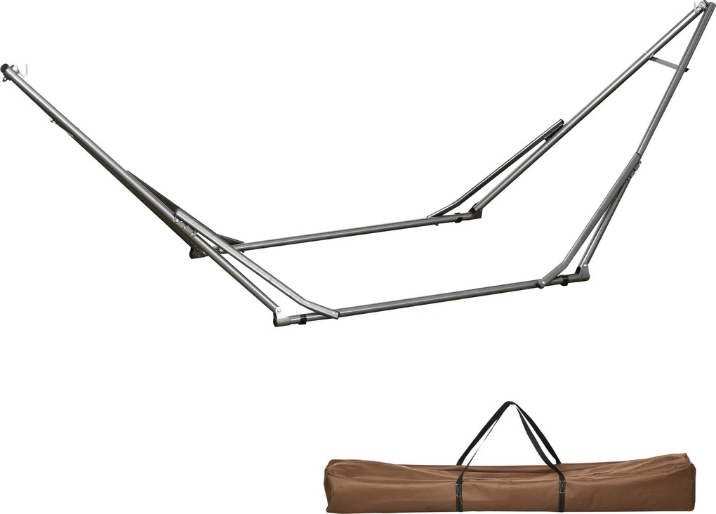 Outsunny suport hamac 2-în-1, rezistent la intemperii, suport pentru rufe, 290 cm x 92 cm x 88 cm, Negru | Aosom Romania