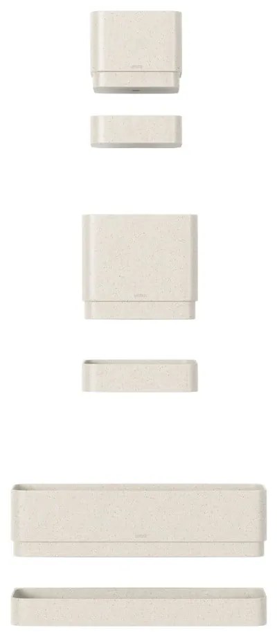 Ghivece 4 buc. din plastic pentru ierburi aromatice, de agățat, de perete Cubiko – Umbra