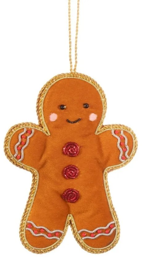Ornament de Crăciun lucrat manual din material textil 10 cm Gingerbread – Sass & Belle