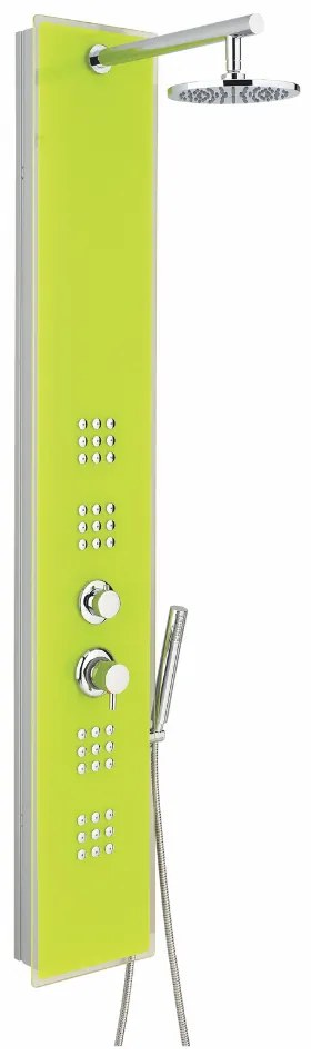 Panel dus cu hidromasaj 3 functii, sticla securizata Metaform Crystal Lime