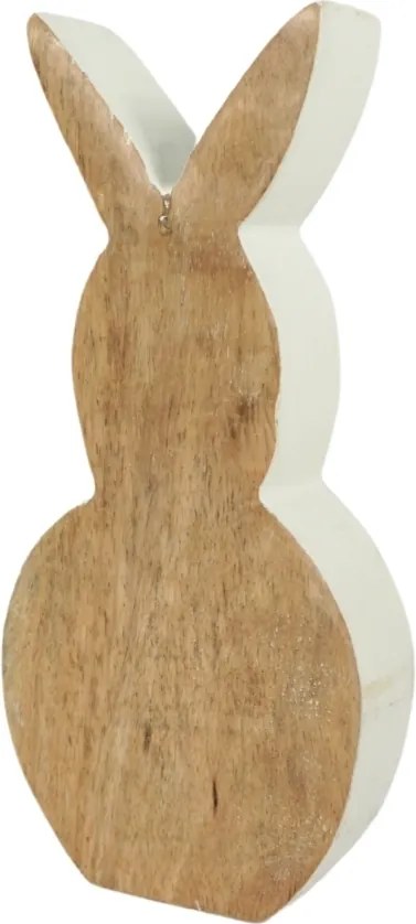Iepuras de Paste din lemn NUBBIN 18 cm, alb