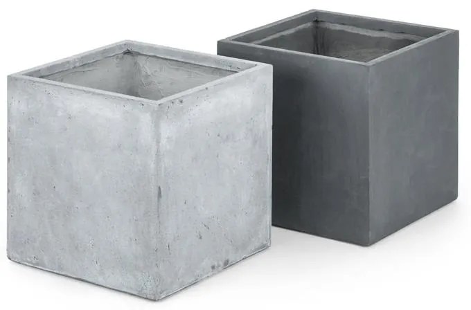 SOLIDFLOR, gri, ghiveci de flori, recipient pentru flori, 79,5X38X38 cm, beton fibră
