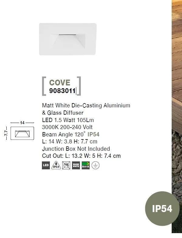 Spot LED ambiental / incastrabil pentru iluminat exterior IP54 COVE I