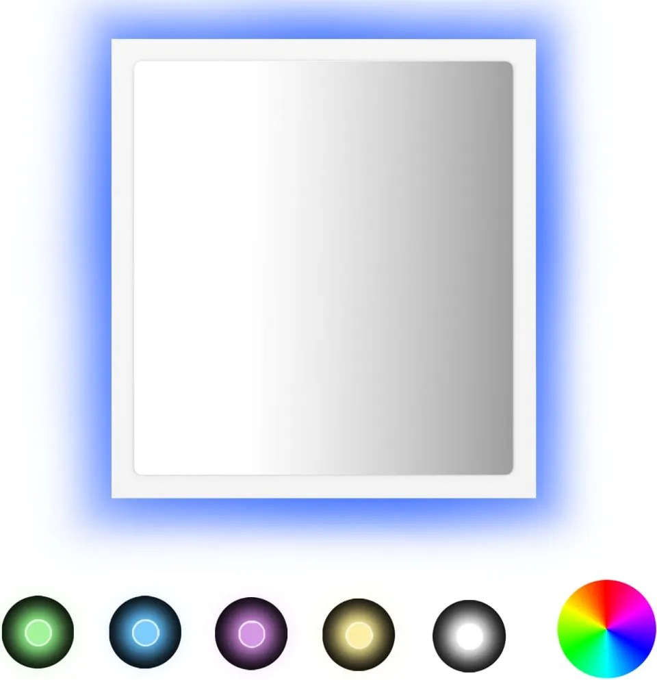 vidaXL Oglindă de baie cu LED, alb, 40x8,5x37 cm, acril