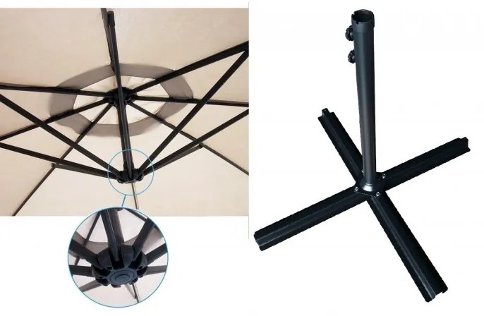 ShopJK UMBRELĂ DE SOARE PENTRU GRĂDINĂ 350 CM CAPPUCINO