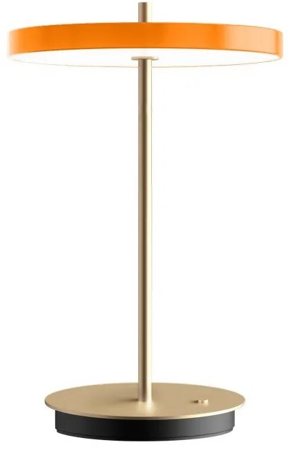 Veioză portocalie LED cu intensitate reglabilă cu abajur din metal (înălțime 31 cm) Asteria Move – UMAGE
