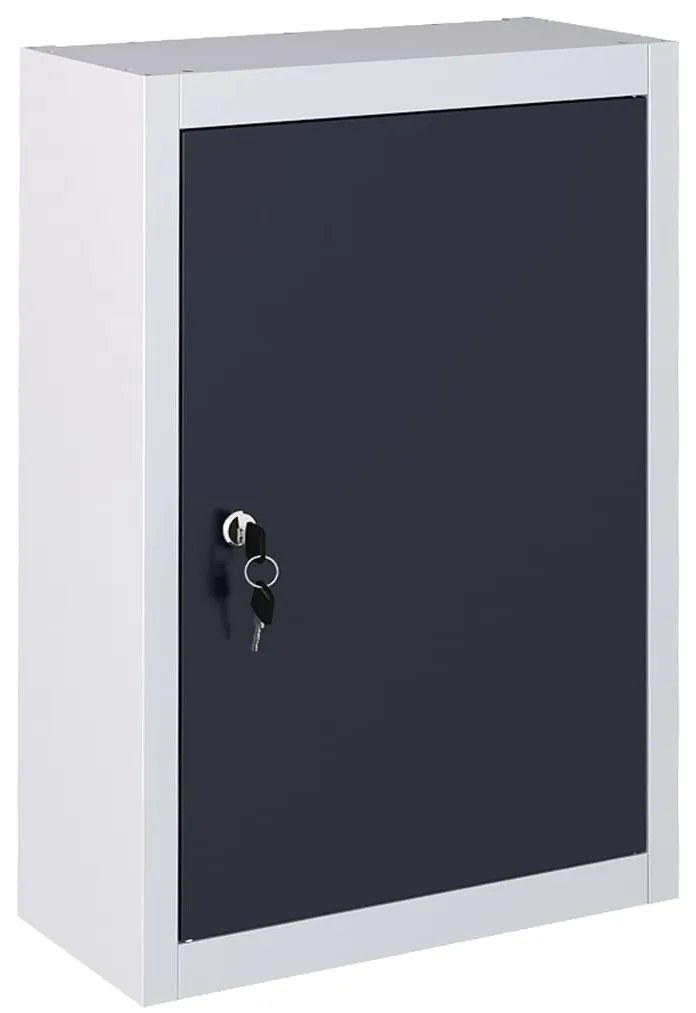 vidaXL Dulap de scule de perete, gri &amp; negru, metal, stil industrial
