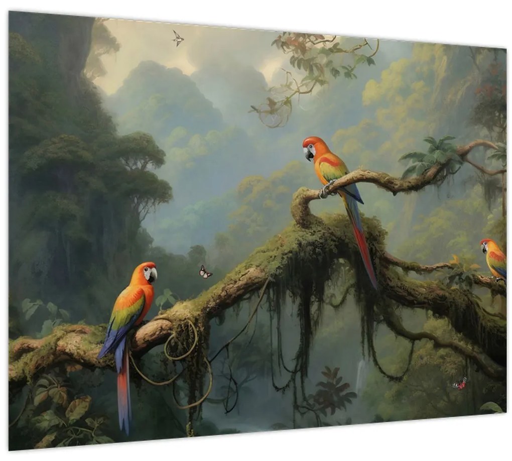 Tablou pe sticlă - Pădure tropicală (70x50 cm)