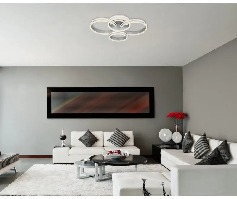 Plafoniera LED dimabila cu telecomanda design modern Rubio gri