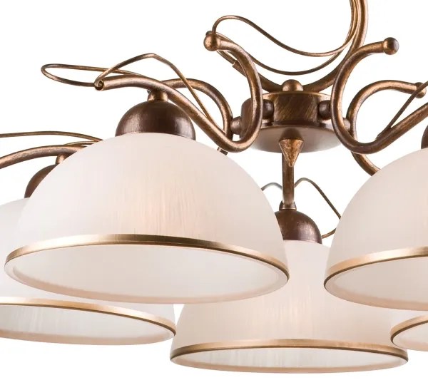 Lustră pe lanț COBRA, 5x E27/60W/230V, bronz/patină